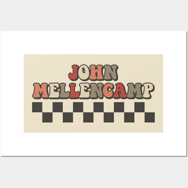 John Mellencamp Checkered Retro Groovy Style Wall Art by Time Travel Style